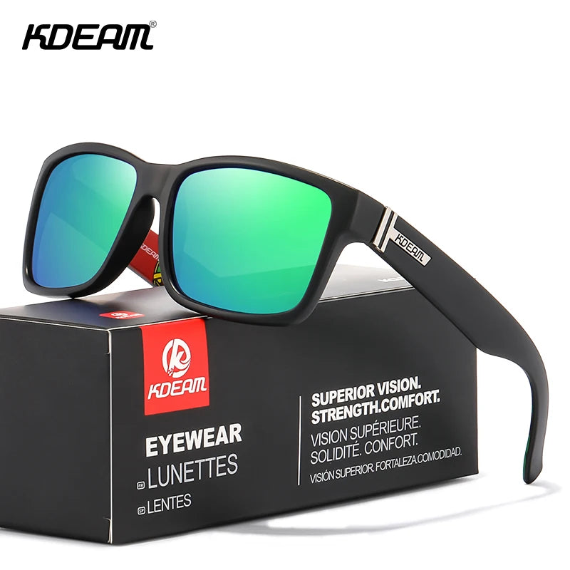 KDEAM KD505 Polarized Square Sunglasses – UV400 Sport Eyewear for Men & Women