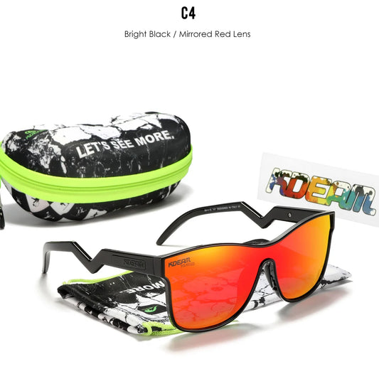KDEAM KD0809 Polarized Shield Sunglasses – Flexible TR90 Frame UV400 Eyewear for Men