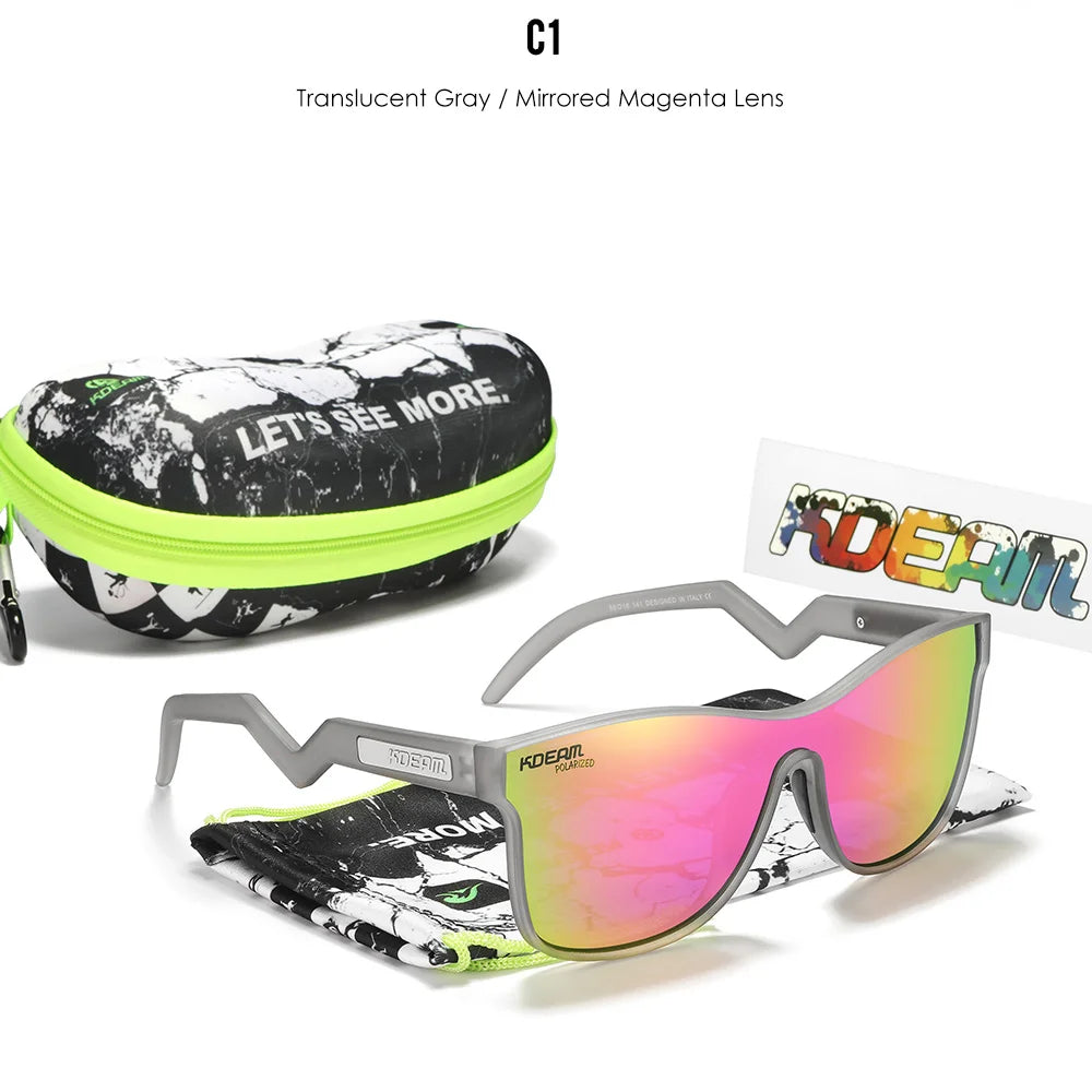 KDEAM KD0809 Polarized Shield Sunglasses – Flexible TR90 Frame UV400 Eyewear for Men