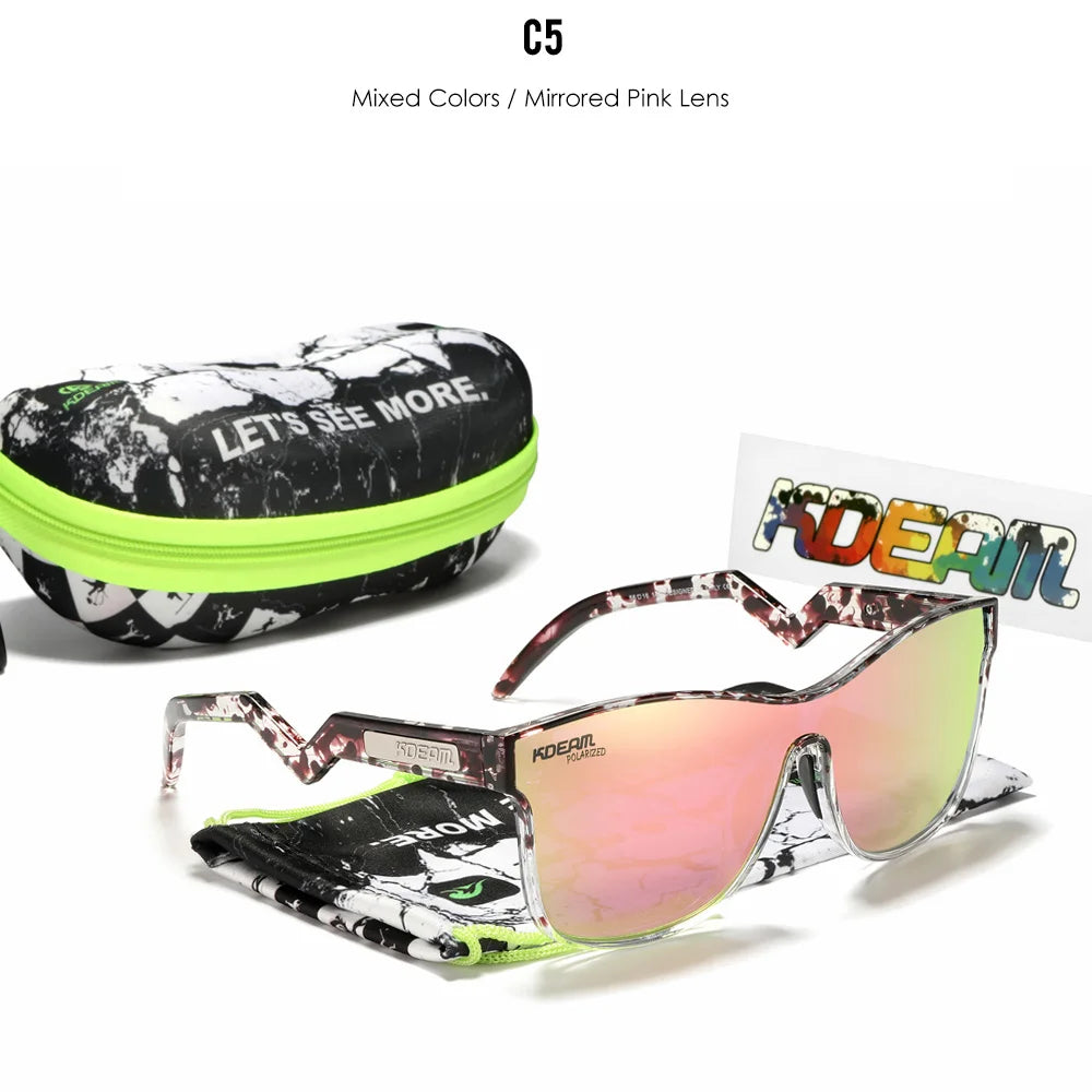 KDEAM KD0809 Polarized Shield Sunglasses – Flexible TR90 Frame UV400 Eyewear for Men