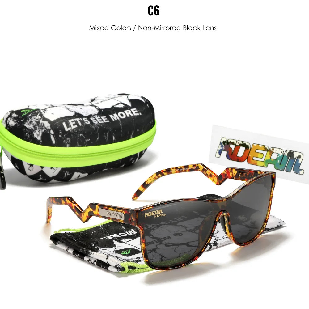 KDEAM KD0809 Polarized Shield Sunglasses – Flexible TR90 Frame UV400 Eyewear for Men