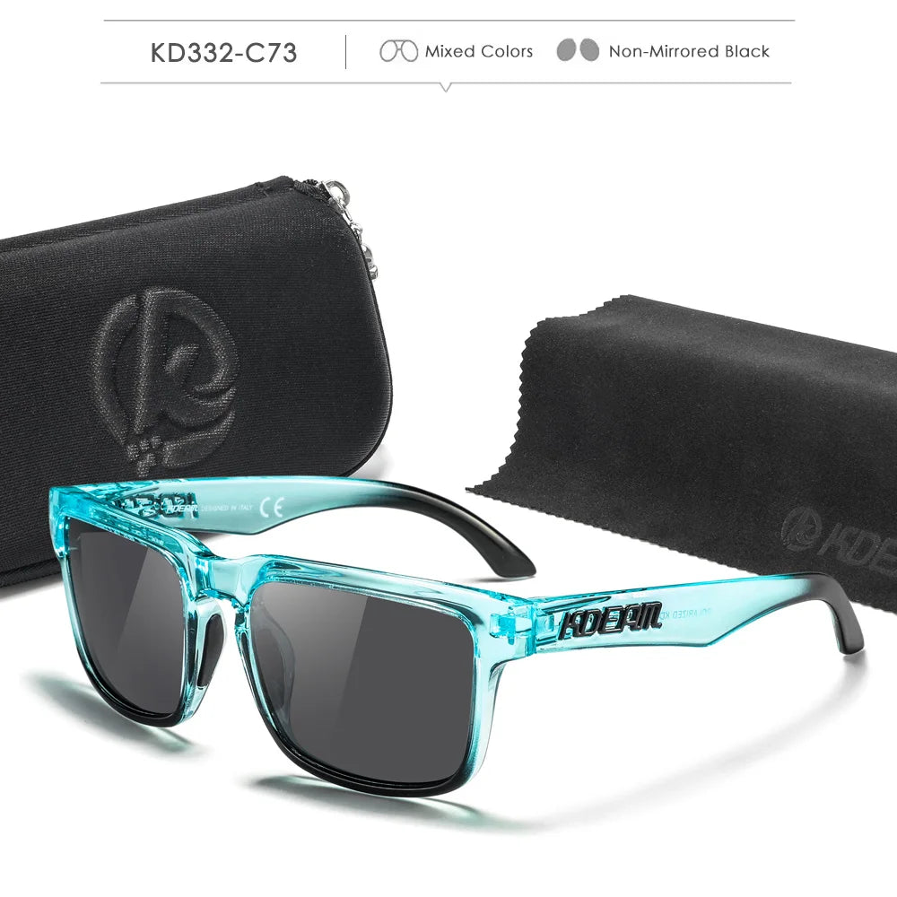 KDEAM KD332 Polarized Sunglasses – UV400 Square Frame Eyewear for Men | Fishing & Travel Style