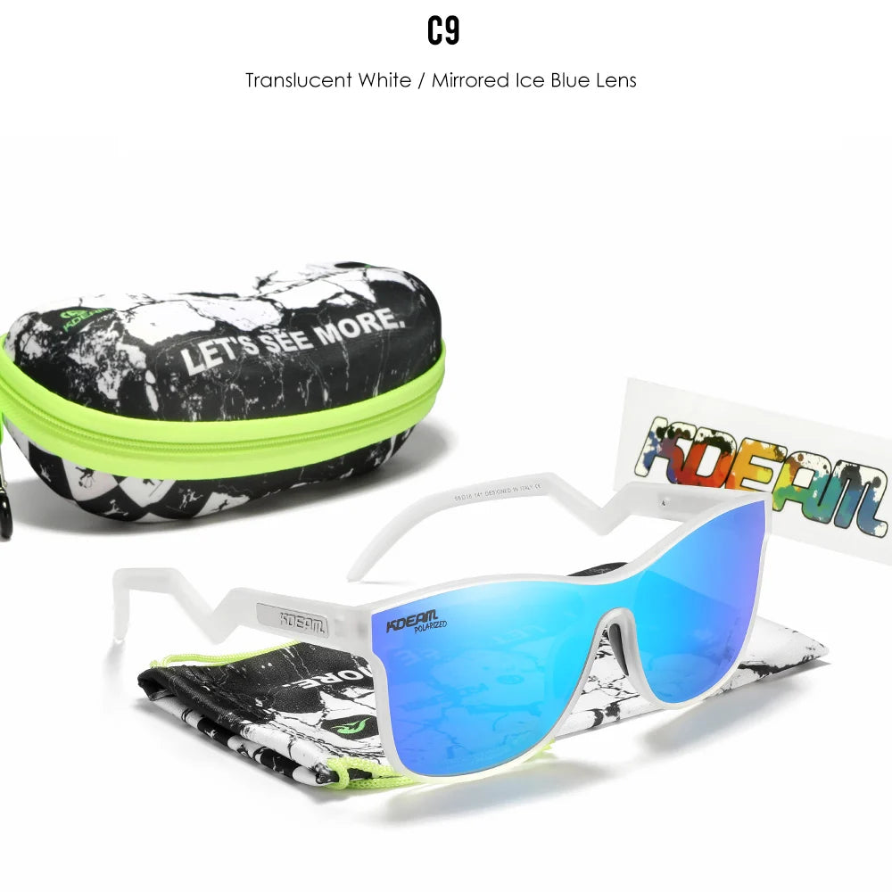 KDEAM KD0809 Polarized Shield Sunglasses – Flexible TR90 Frame UV400 Eyewear for Men