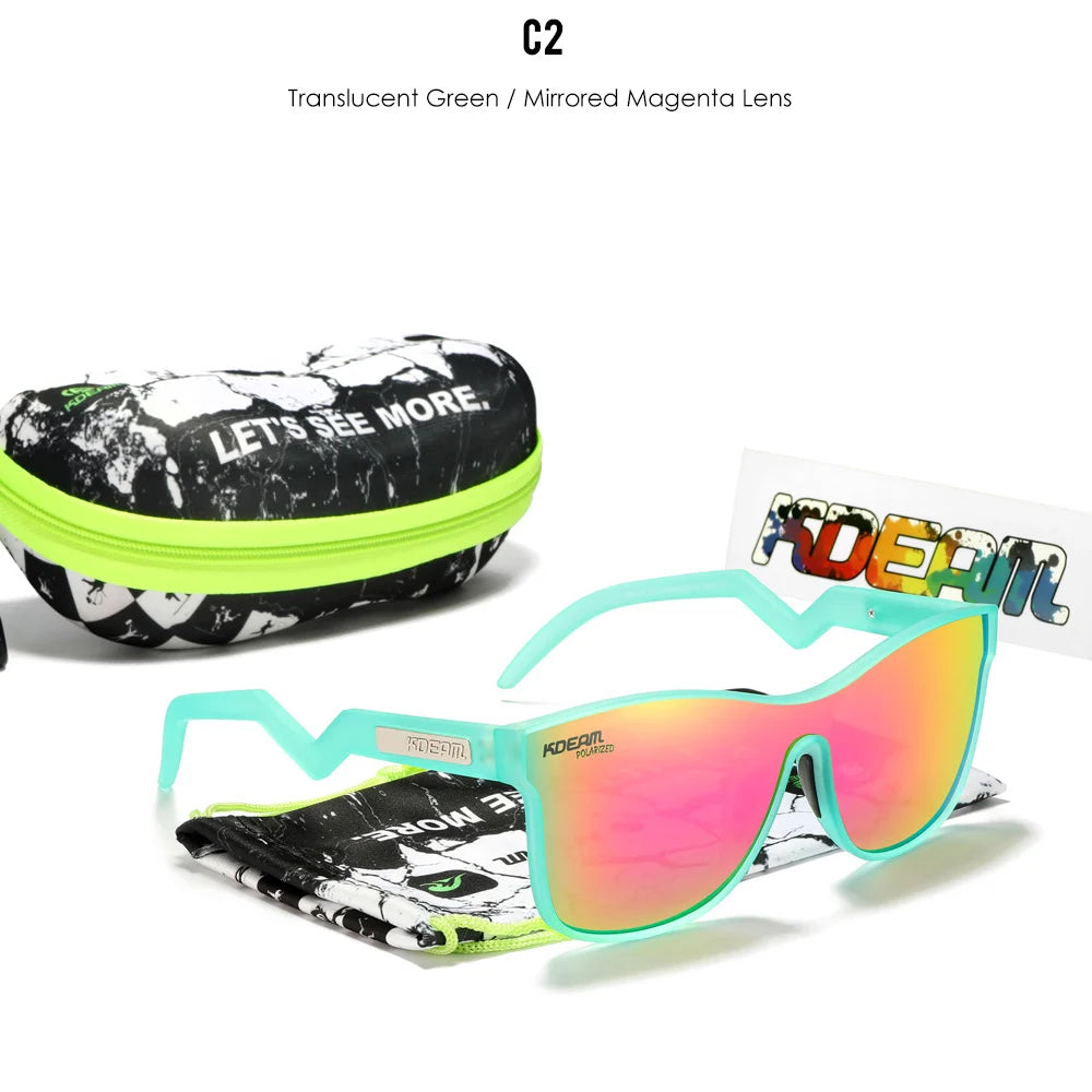 KDEAM KD0809 Polarized Shield Sunglasses – Flexible TR90 Frame UV400 Eyewear for Men