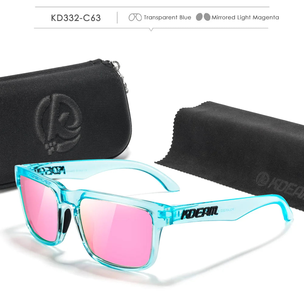 KDEAM KD332 Polarized Sunglasses – UV400 Square Frame Eyewear for Men | Fishing & Travel Style