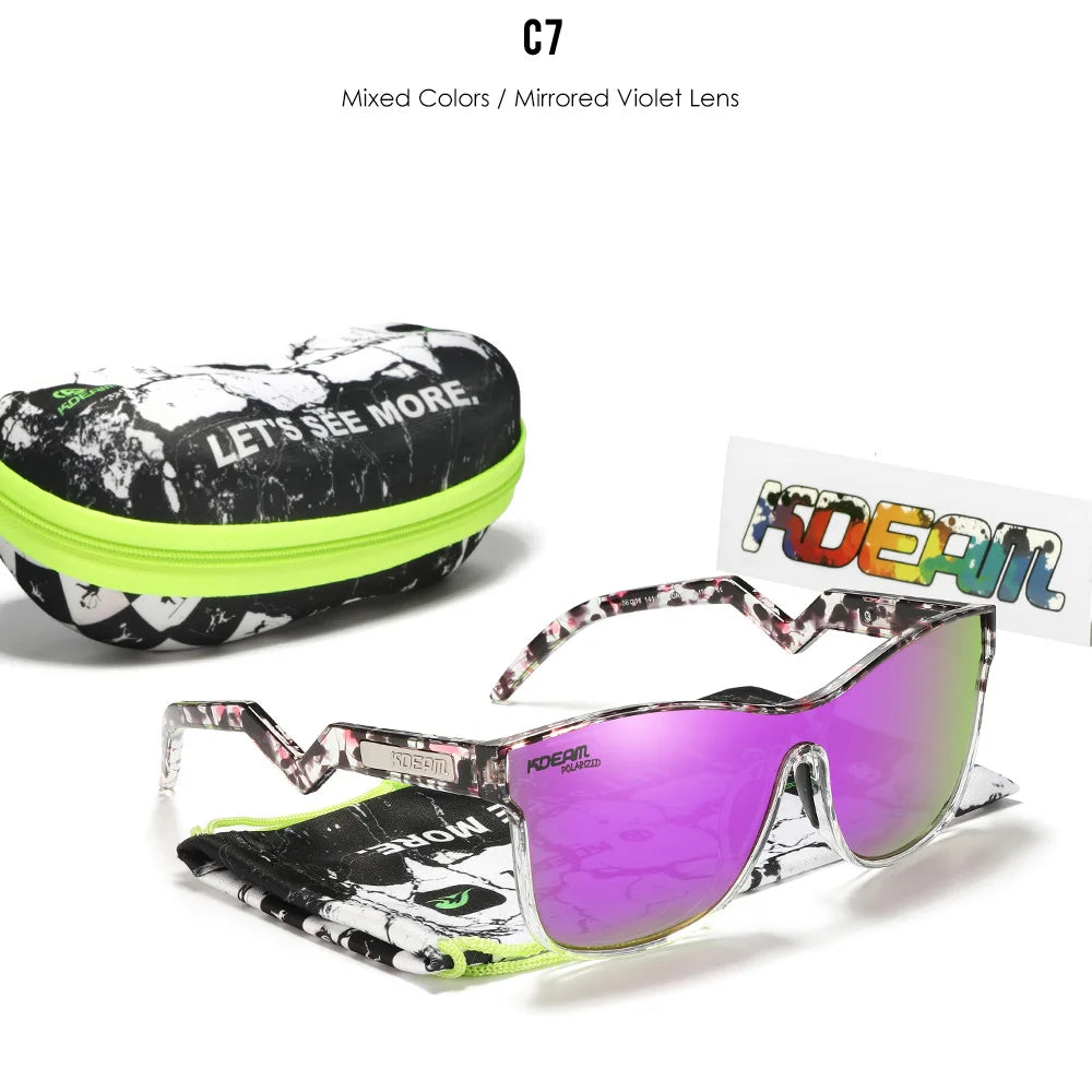 KDEAM KD0809 Polarized Shield Sunglasses – Flexible TR90 Frame UV400 Eyewear for Men