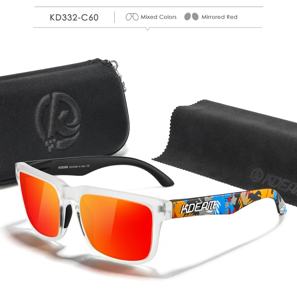 KDEAM KD332 Polarized Sunglasses – UV400 Square Frame Eyewear for Men | Fishing & Travel Style