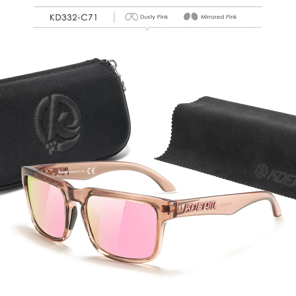 KDEAM KD332 Polarized Sunglasses – UV400 Square Frame Eyewear for Men | Fishing & Travel Style