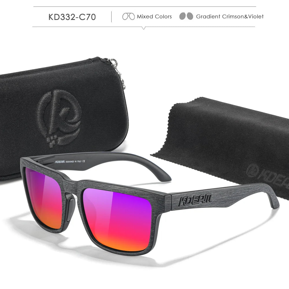KDEAM KD332 Polarized Sunglasses – UV400 Square Frame Eyewear for Men | Fishing & Travel Style