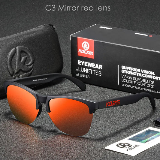 KDEAM TR90 Polarized Sports Sunglasses – Ultralight Semi-Rimless UV400 Eyewear for Men
