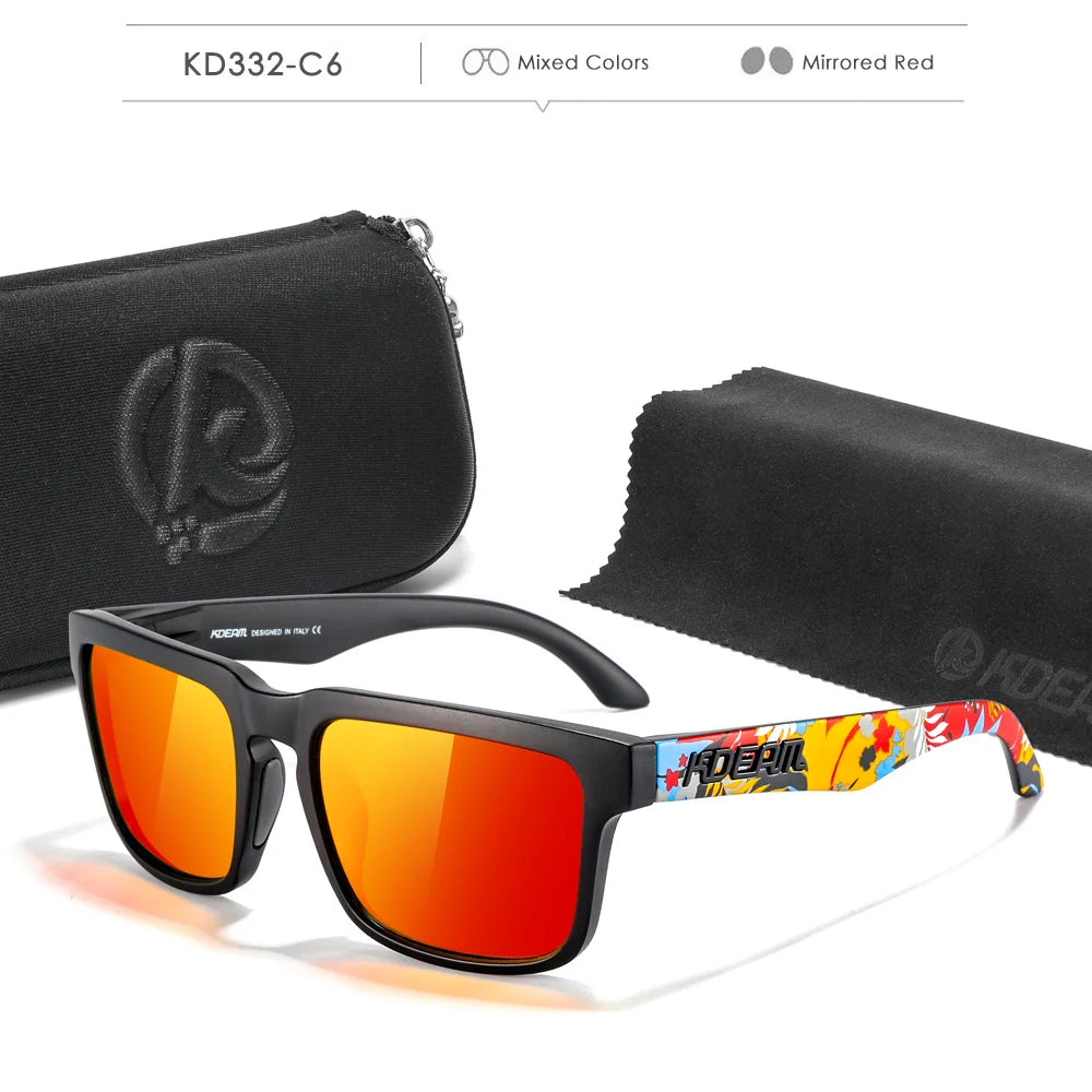KDEAM KD332 Polarized Sunglasses – UV400 Square Frame Eyewear for Men | Fishing & Travel Style