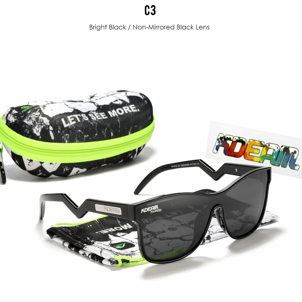 KDEAM KD0809 Polarized Shield Sunglasses – Flexible TR90 Frame UV400 Eyewear for Men