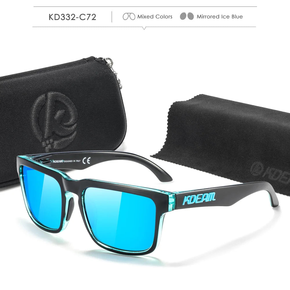 KDEAM KD332 Polarized Sunglasses – UV400 Square Frame Eyewear for Men | Fishing & Travel Style