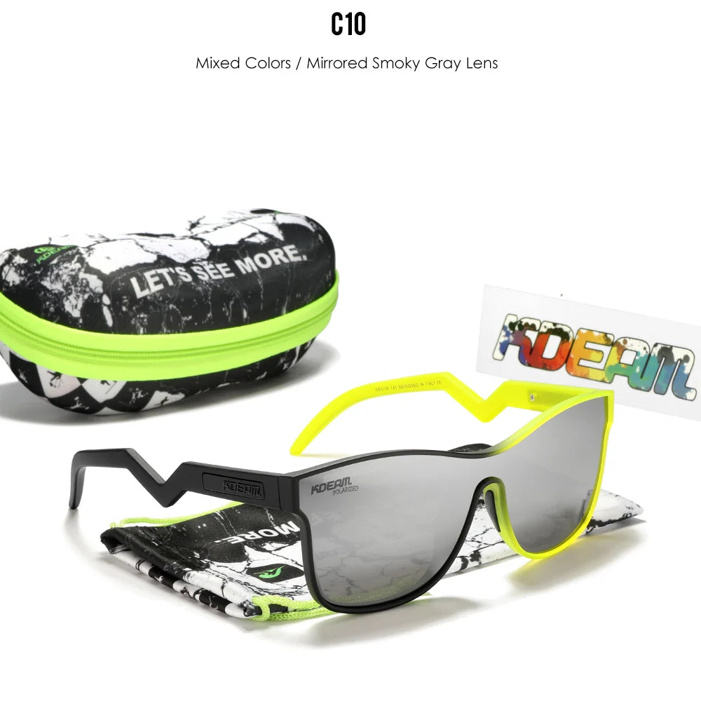 KDEAM KD0809 Polarized Shield Sunglasses – Flexible TR90 Frame UV400 Eyewear for Men