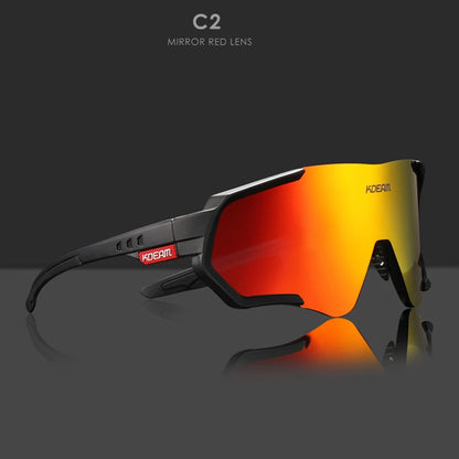 KDEAM Glide™ Polarized Sports Sunglasses – UV400 TR90 Wrap-Goggle Eyewear