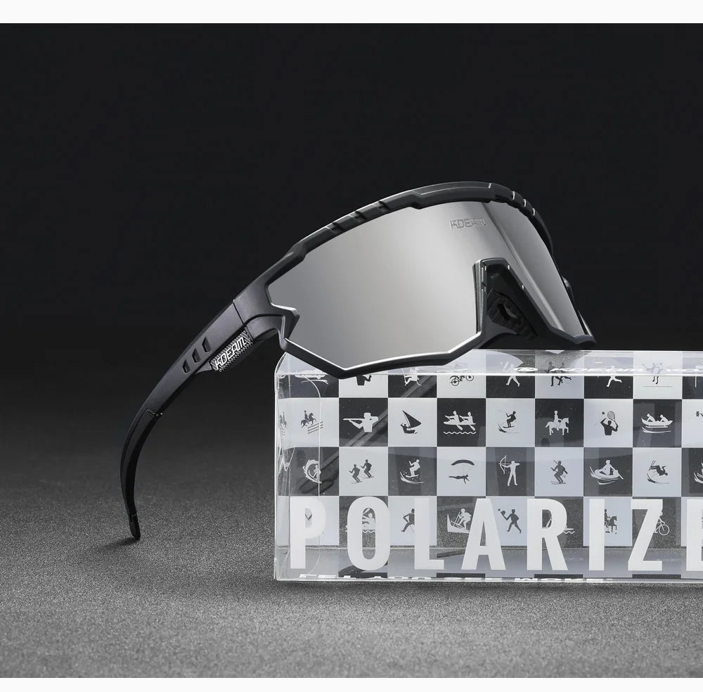KDEAM AeroWave™ Polarized Goggle-Style Sunglasses – UV400 TR90 Outdoor Cycling & Driving Eyewear
