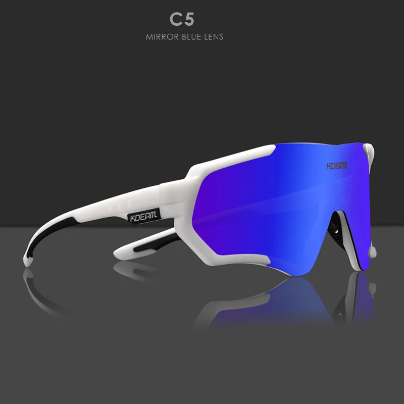 KDEAM Glide™ Polarized Sports Sunglasses – UV400 TR90 Wrap-Goggle Eyewear