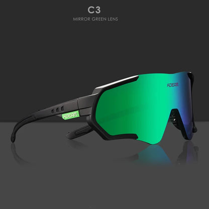 KDEAM Glide™ Polarized Sports Sunglasses – UV400 TR90 Wrap-Goggle Eyewear