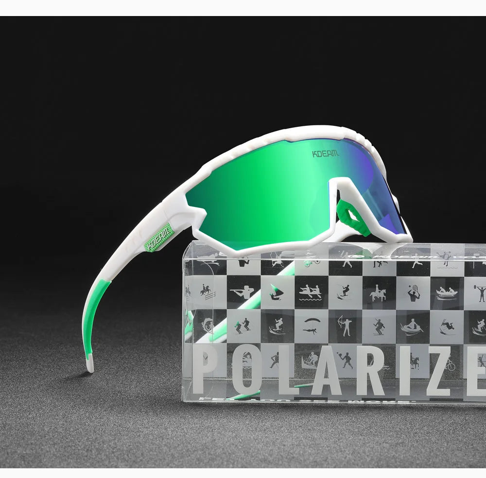KDEAM AeroWave™ Polarized Goggle-Style Sunglasses – UV400 TR90 Outdoor Cycling & Driving Eyewear