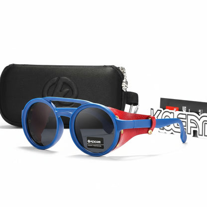 KDEAM RoundRebel™ Vintage Polarized Sunglasses – UV400 Steampunk Street Style Unisex