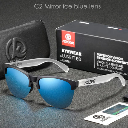 KDEAM TR90 Polarized Sports Sunglasses – Ultralight Semi-Rimless UV400 Eyewear for Men