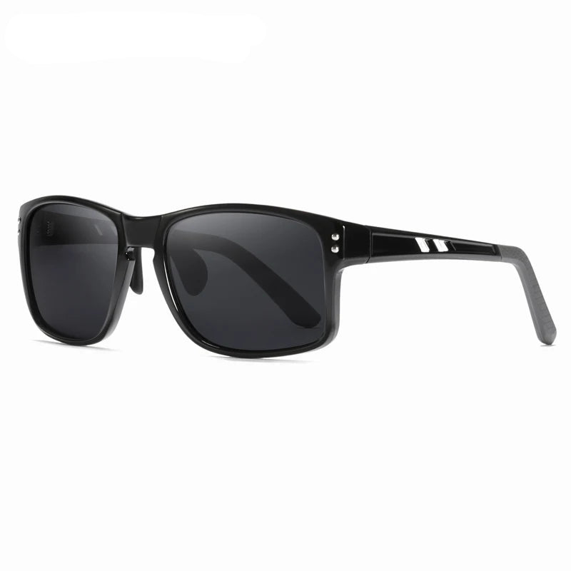 Black sunglasses with a white background