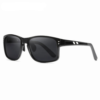 Black sunglasses with a white background