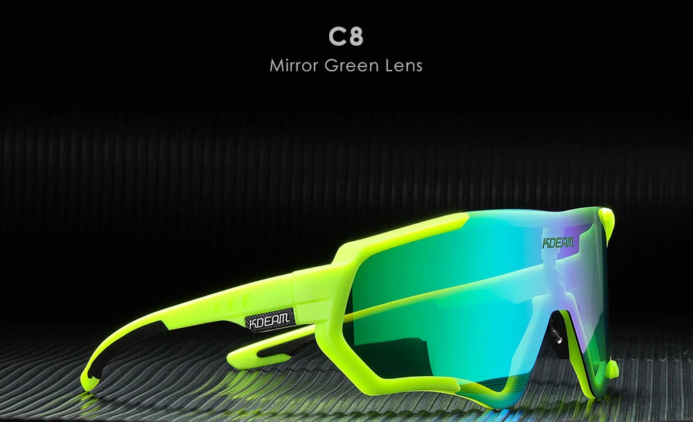 KDEAM Glide™ Polarized Sports Sunglasses – UV400 TR90 Wrap-Goggle Eyewear