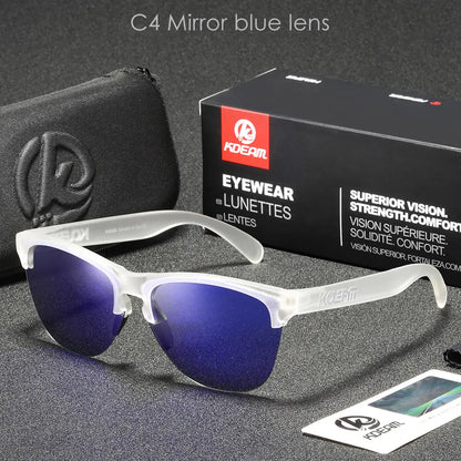 KDEAM TR90 Polarized Sports Sunglasses – Ultralight Semi-Rimless UV400 Eyewear for Men