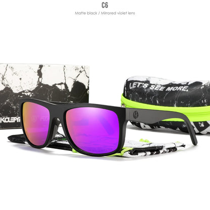KDEAM Flux™ Polarized Square Sunglasses – UV400 TR90 Outdoor Driving & Fishing Eyewear