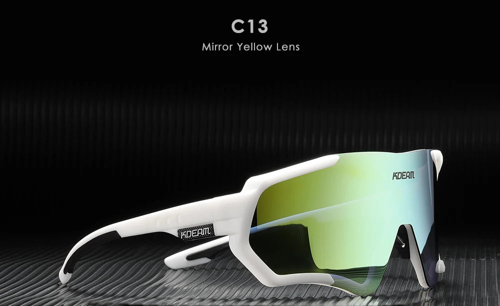 KDEAM Glide™ Polarized Sports Sunglasses – UV400 TR90 Wrap-Goggle Eyewear