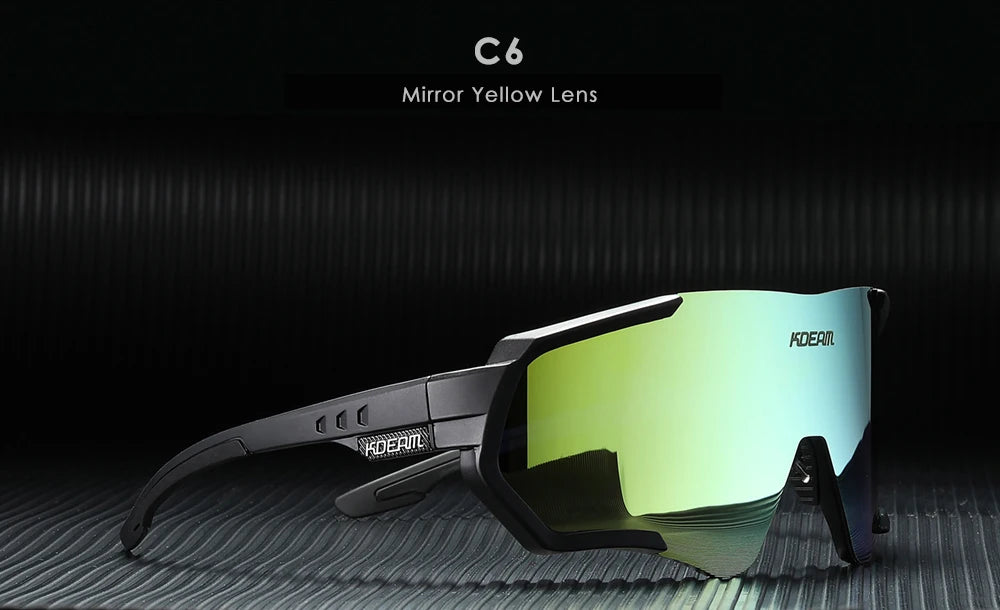 KDEAM Glide™ Polarized Sports Sunglasses – UV400 TR90 Wrap-Goggle Eyewear