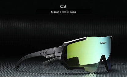 KDEAM Glide™ Polarized Sports Sunglasses – UV400 TR90 Wrap-Goggle Eyewear