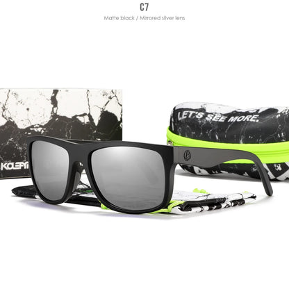 KDEAM Flux™ Polarized Square Sunglasses – UV400 TR90 Outdoor Driving & Fishing Eyewear
