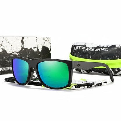 KDEAM Flux™ Polarized Square Sunglasses – UV400 TR90 Outdoor Driving & Fishing Eyewear